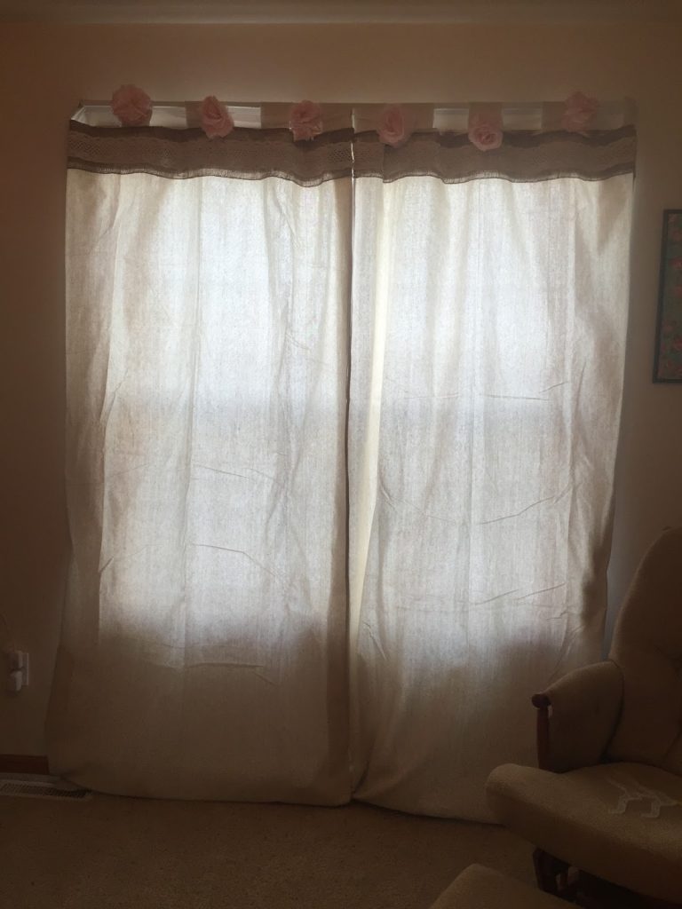 Shabby Chic curtains from drop cloth