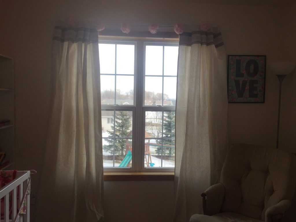 Shabby Chic curtains from drop cloth