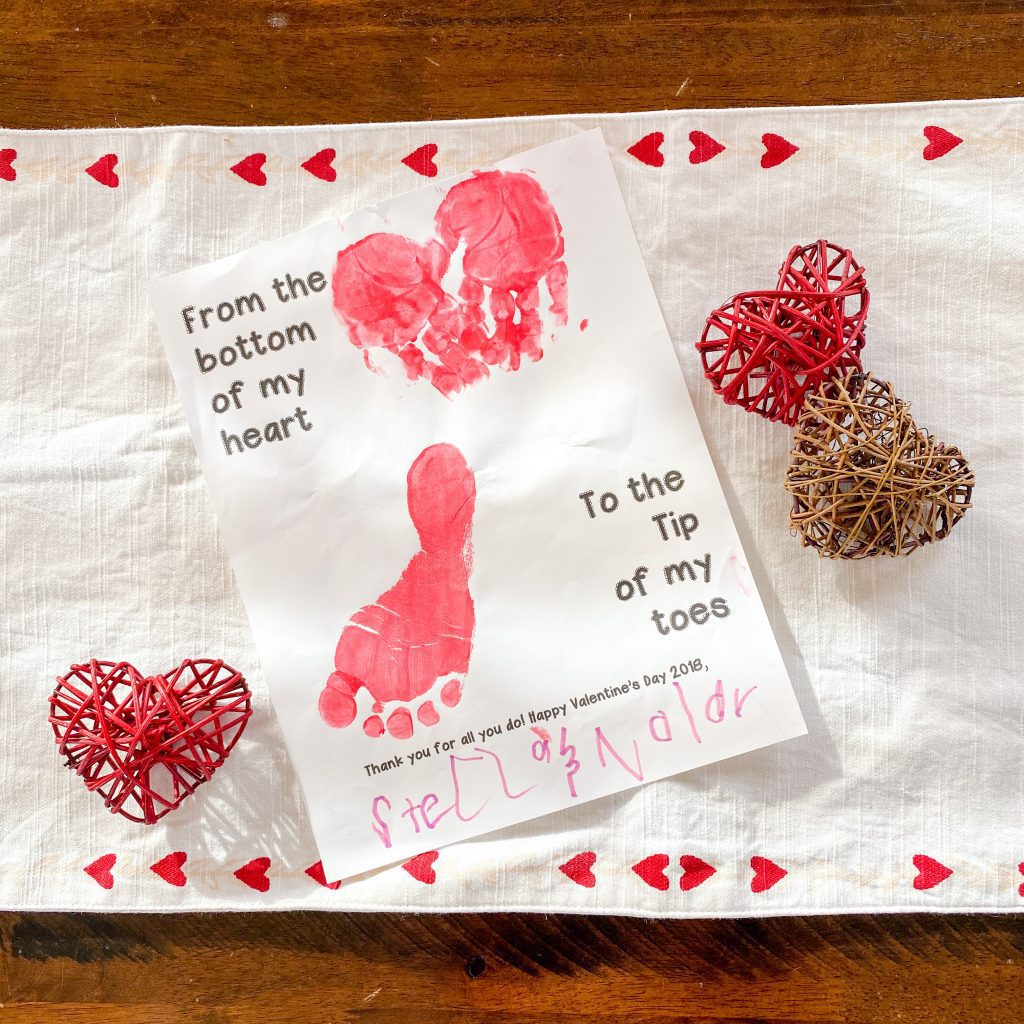 valentine hand foot print