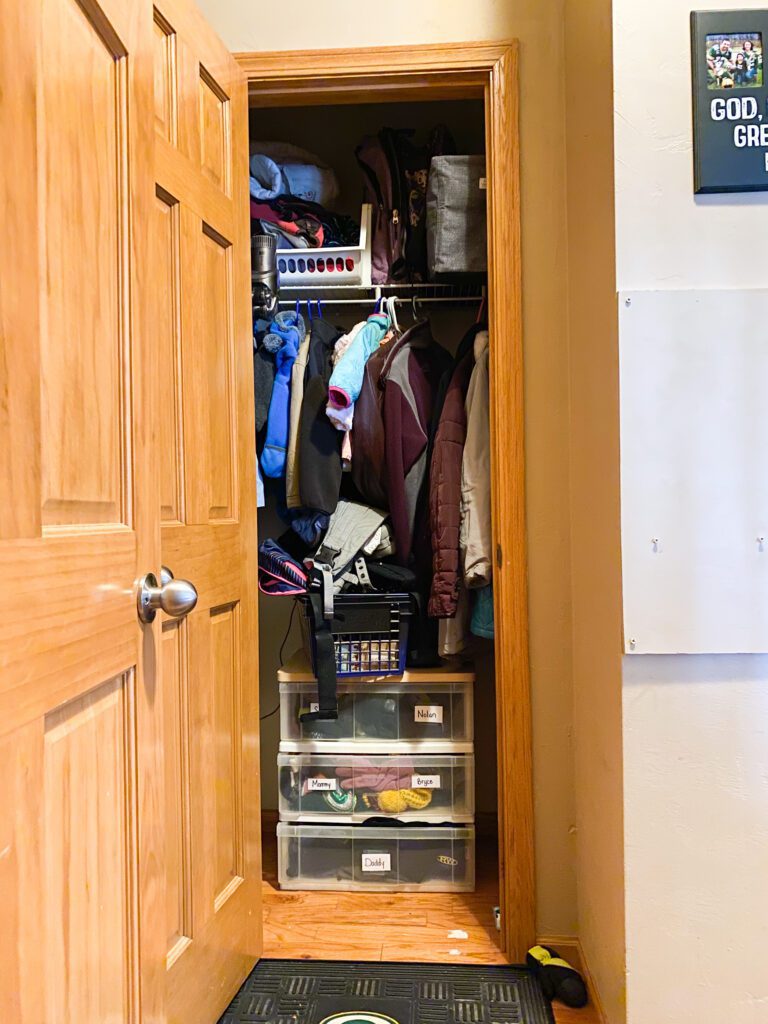 Hall closet to mud nook
