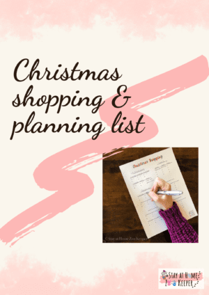 christmas shopping planning list