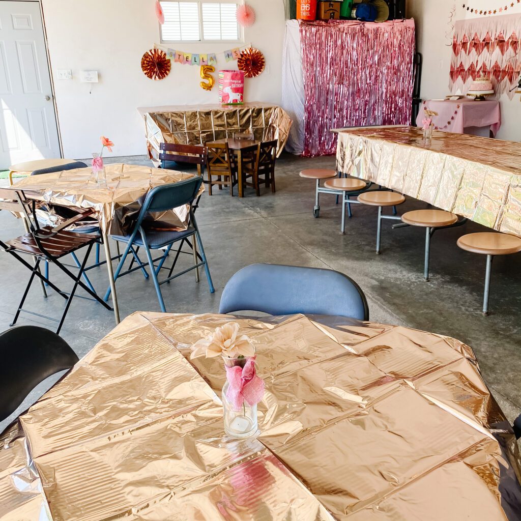 rose gold unicorn birthday decor