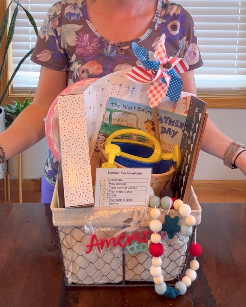 bucket list basket summer packed